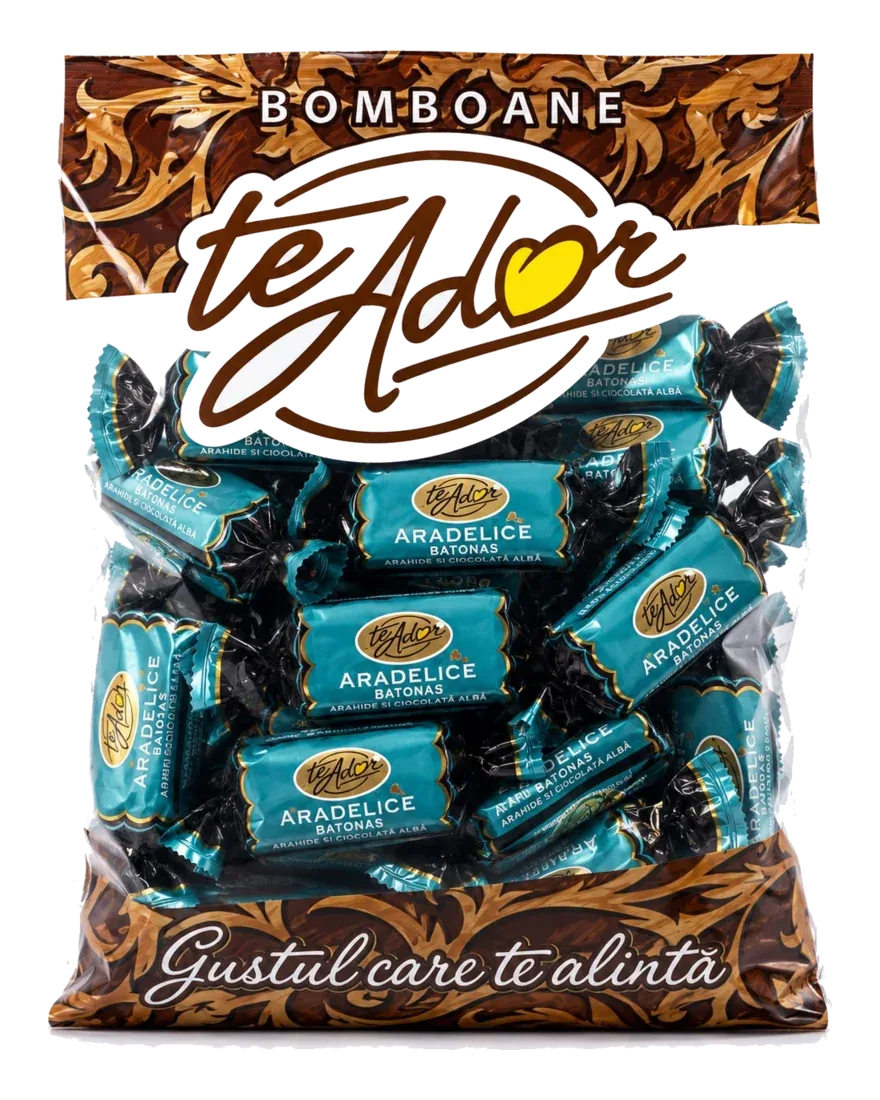 Aradelice, batonaș cu ciocolată albă și arahide caramelizate